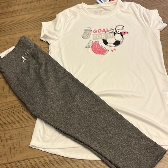 Under Armour Other - New youth xl under Armour tee and new Capri grey leggings
